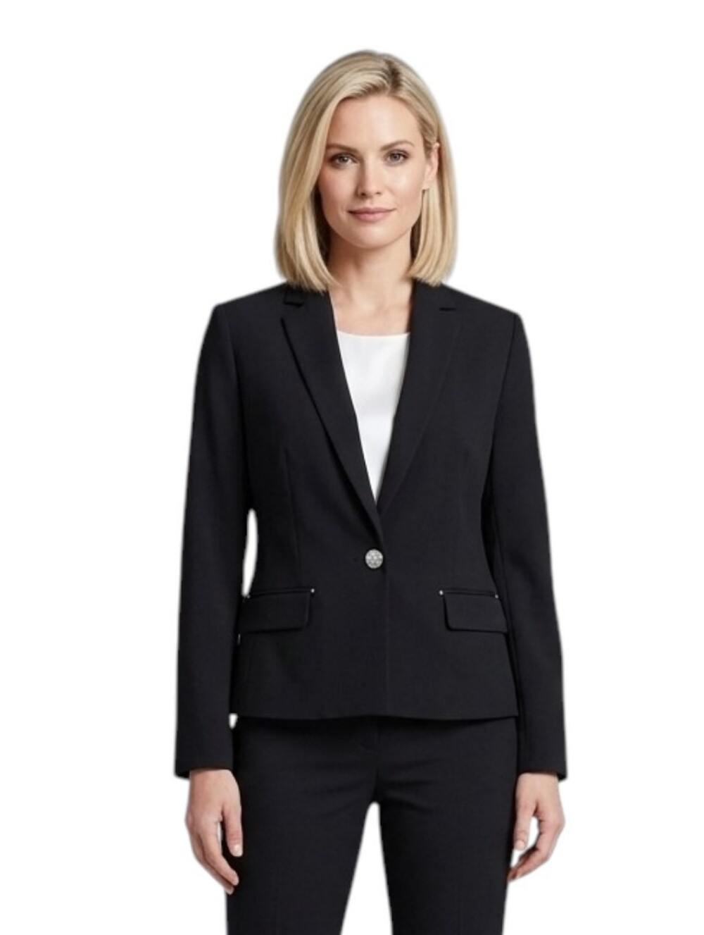 Anne Klein Blazer 14 Black One Button